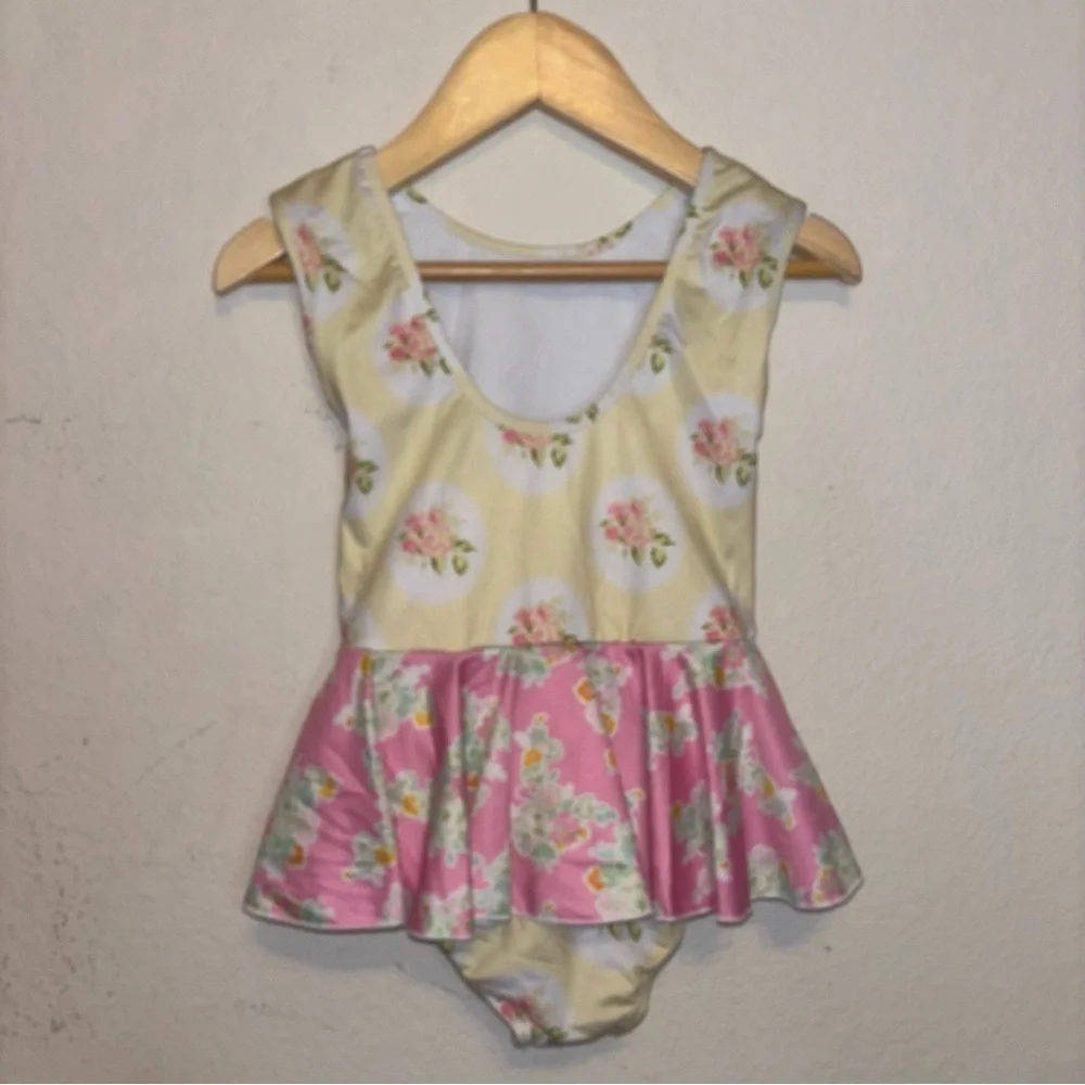 Sweet Honey yellow and pink swimsuit, size 3T